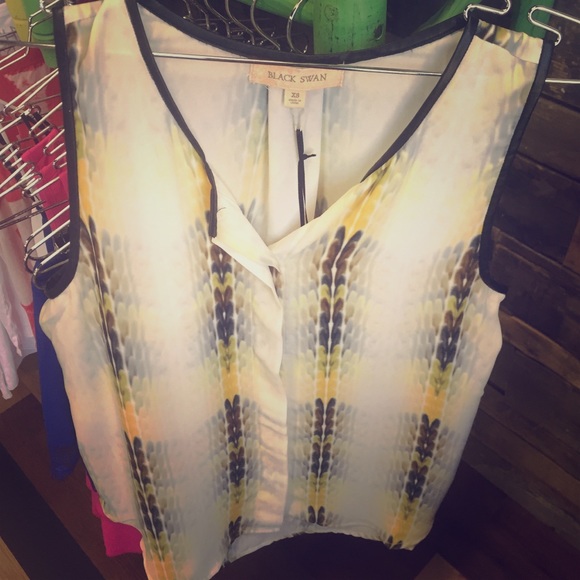 Black swan silk tank
