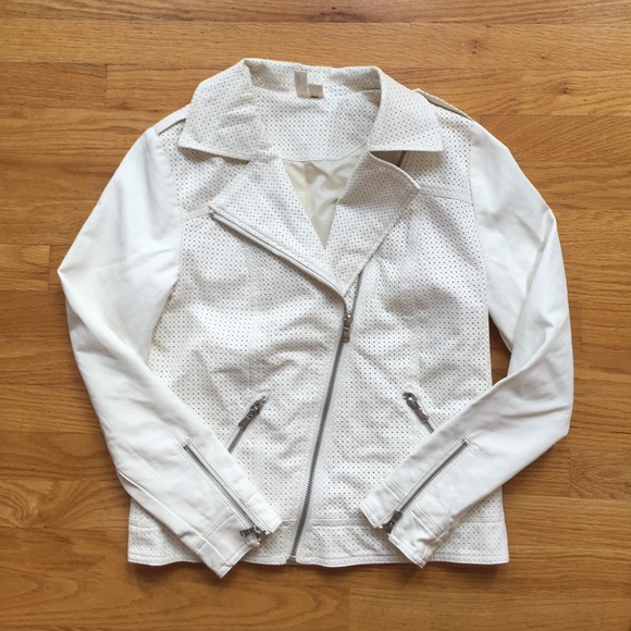 Forever 21 off white moto jacket