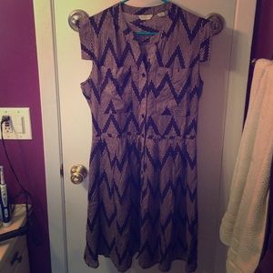 Anthropologie blue patterned dress
