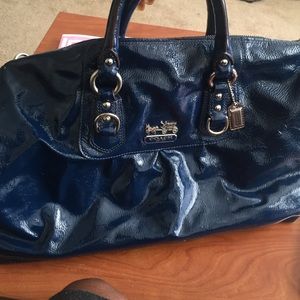BLUE LEATHER COACH BAG
