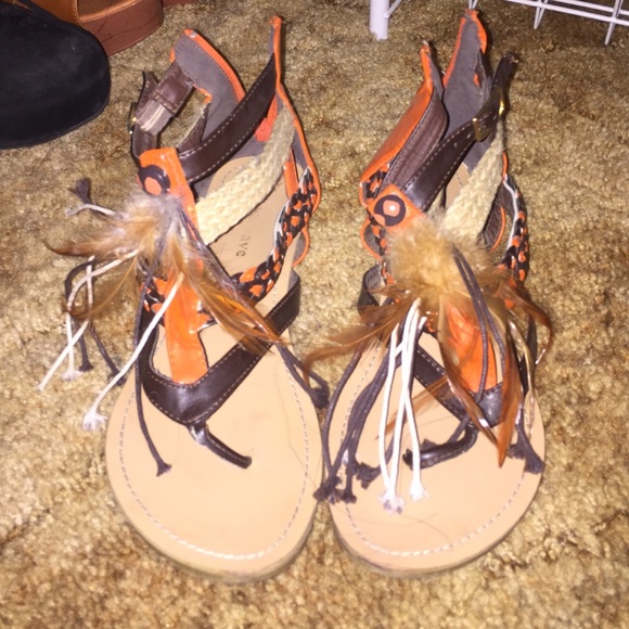 Orange sandals