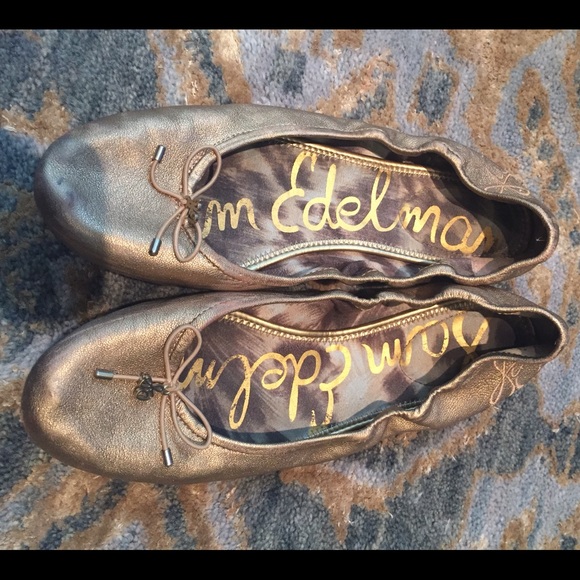 Sam Edelman gold ballet flats