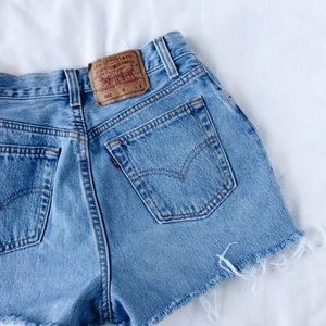 Levi's 501 high rise denim cut offs