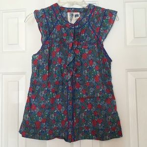 Anthropologie shirt cute retro floral pattern