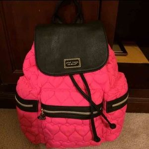 Fushia Betsey Johnson Hearts Backpack