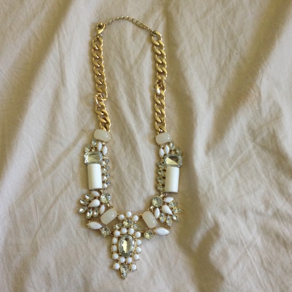 WHITE & GOLD necklace .