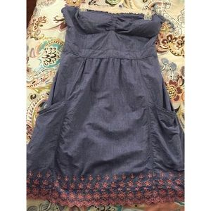 AE Denim and Coral Dress