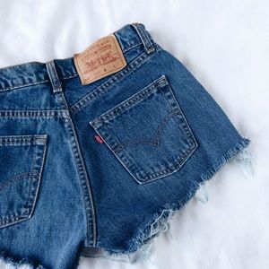 Levis high rise denim cut offs