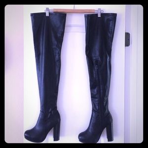 Amazing thigh-high Jeffrey Campbell boots.
