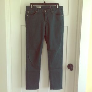 Hunter green AG skinny jeans