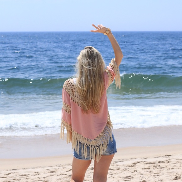 Pink Boho Crochet Fringe Top *Last 1! - Picture 2 of 4