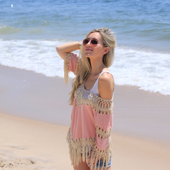 Pink Boho Crochet Fringe Top *Last 1! - Picture 3 of 4