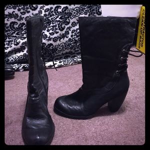 Black boots with small heal