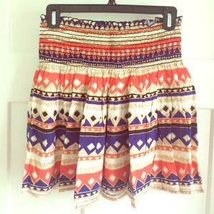 High waisted flowy skirt