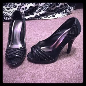 Maurice's open toe black high heels