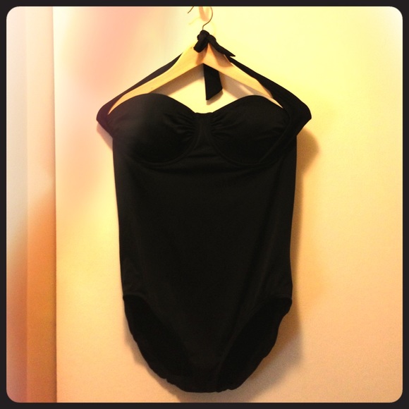 Lands' End black halter bathing suit