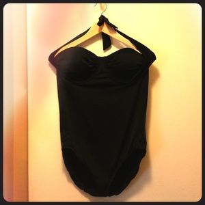 Lands' End black halter bathing suit