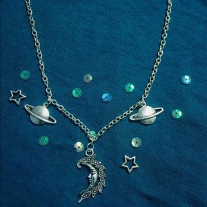 Silver Star Goddess Charm Necklace