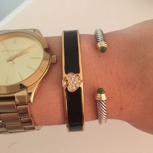 Black and gold Kate spade bangle