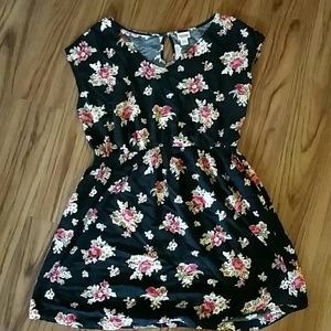 Black and flower print dress