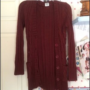 Maroon cardigan