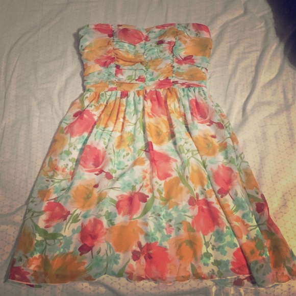 Strapless Floral Dress - Picture 1 of 2