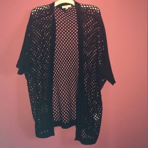 Black net cardigan