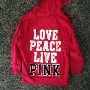 PINK quarter sleeve hoodie