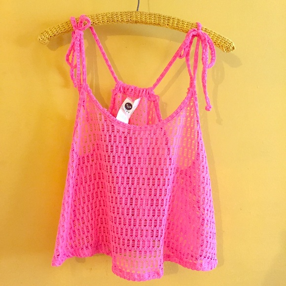 Roxy Tops - Hot pink see through tank
