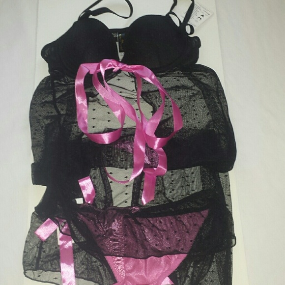New Donna  L'oren Lingerie  Set black Size S