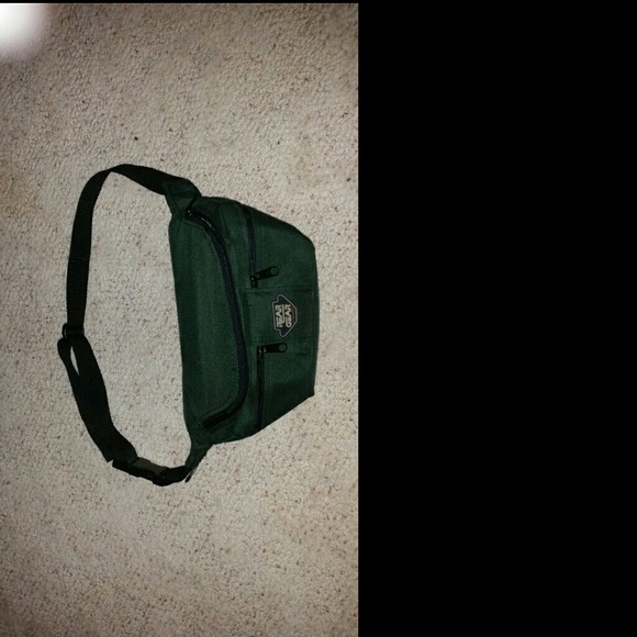 A green fanny pack