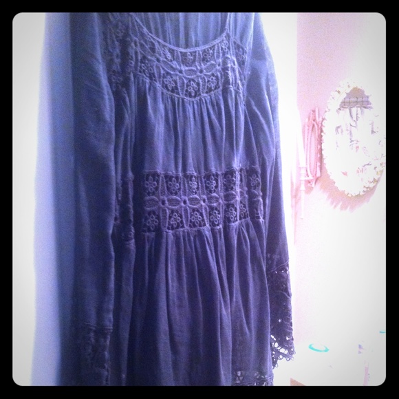 Free People Lace Grey Dress