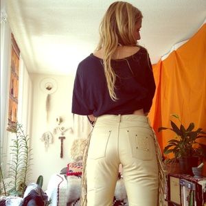 Vintage Harley Davidson Leather Fringe Pants