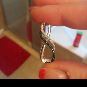 Zales blue and white diamond pendant