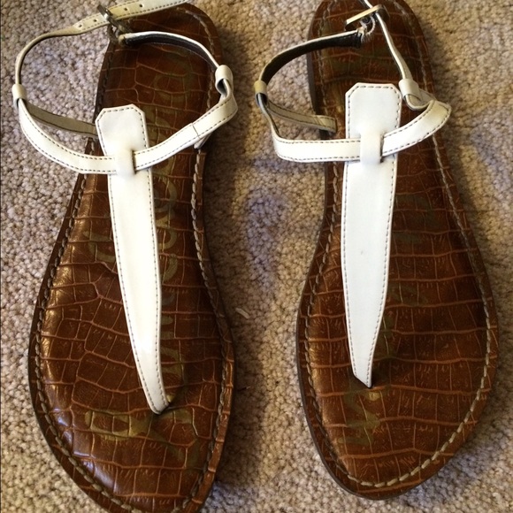 White patent leather Sam Edelman sandals