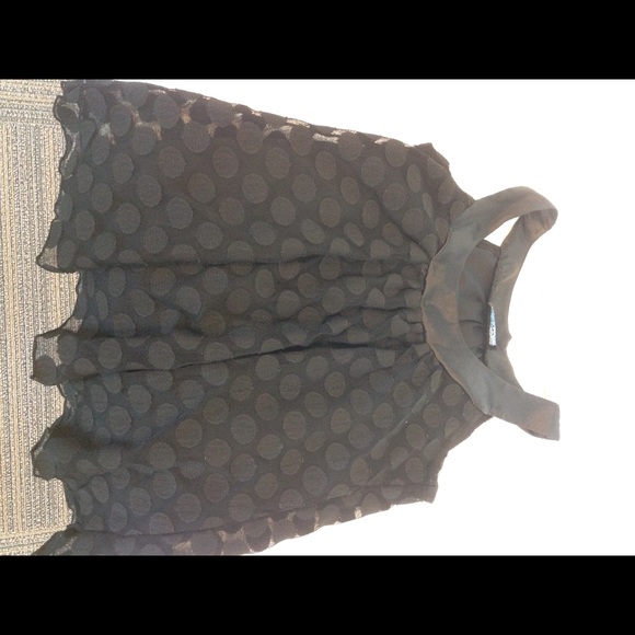 Black polka dot flowing top