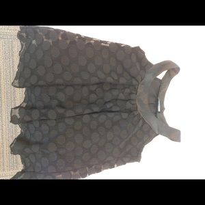 Black polka dot flowing top