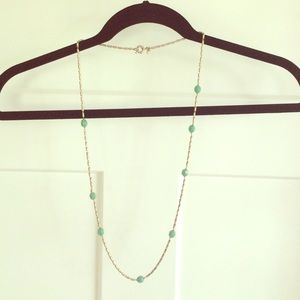Gold and teal necklace from J. Crew
