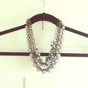 Layered silver necklace