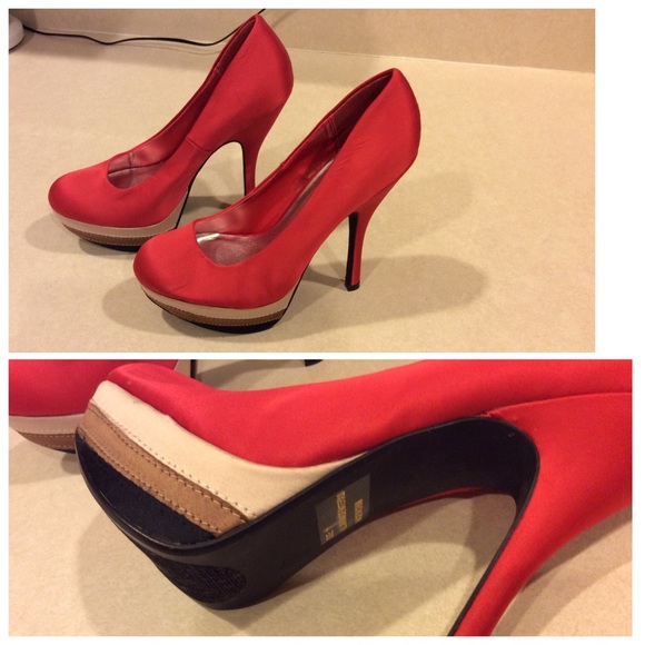 Red Satin Pumps!