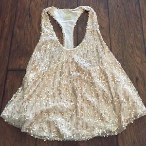 Gold sequin racer back tank top!