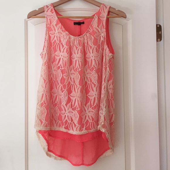 Pear Size Medium Coral/White Top