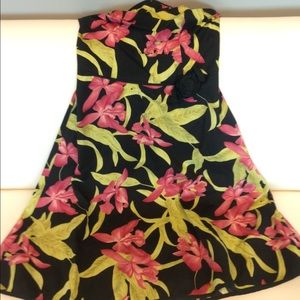 Strapless floral dress