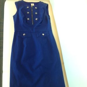 Royal blue button business dress