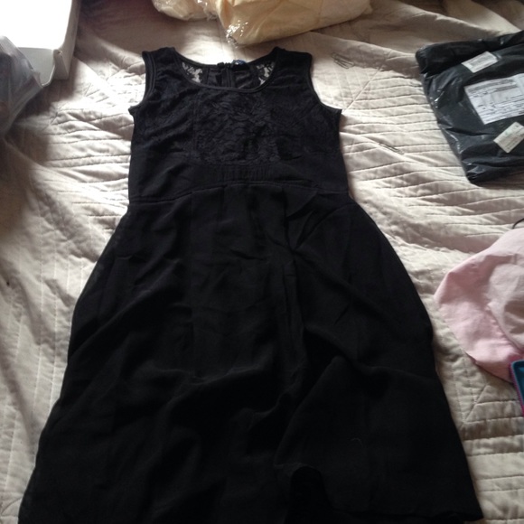 black lace top dress