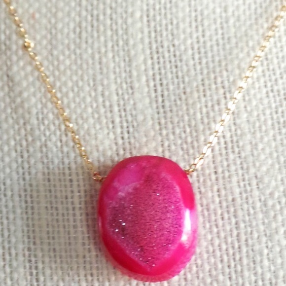 Purple Natural Druzy Stone Necklace