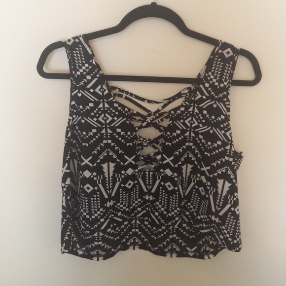 Foreign Exchange Tops - B/W Tribal Print Tank