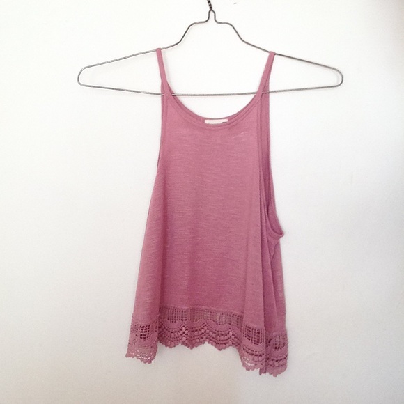 LA Hearts | Crochet Trim Goddess Neck Tank Top - Picture 2 of 3