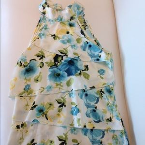 Layered floral top with tie