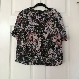 Topshop abstract print crop top